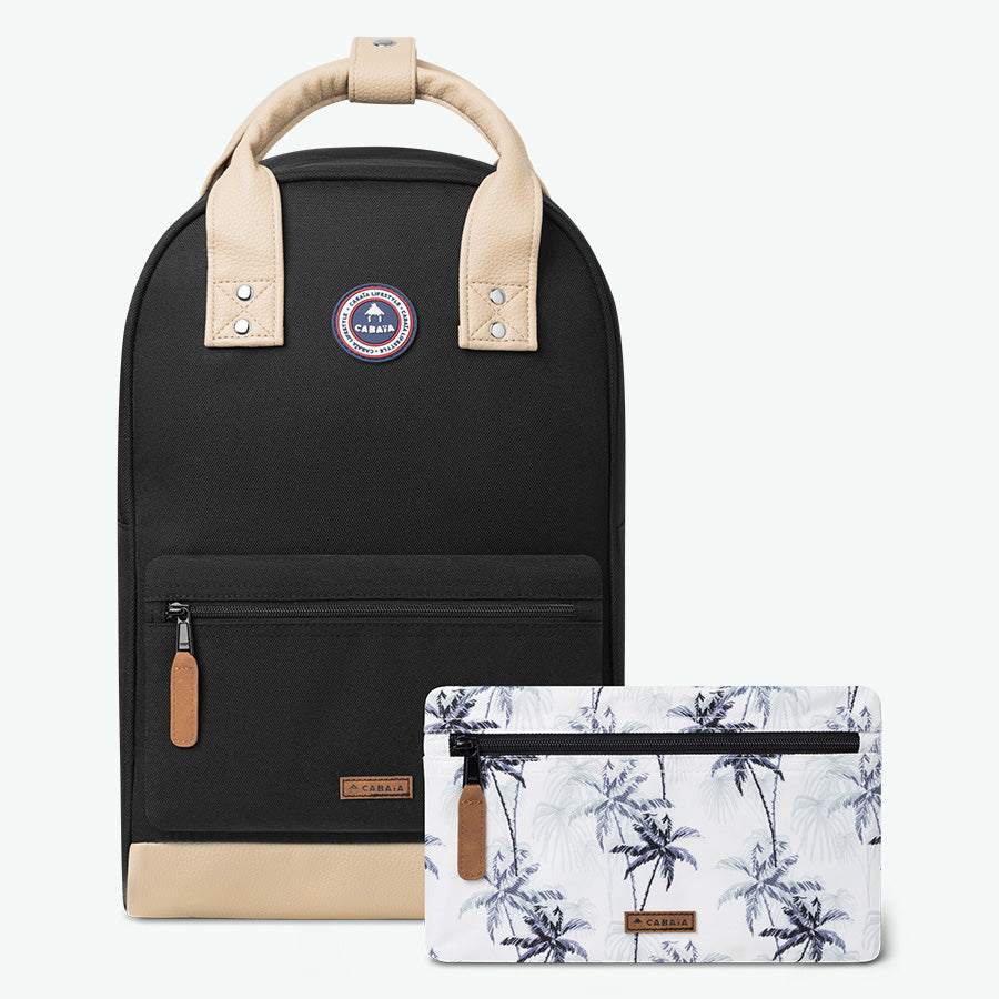 sac à dos noir vintage - taille moyenne